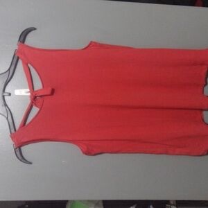 Loft Women’s Red Sleeveless Tie back blouse size medium